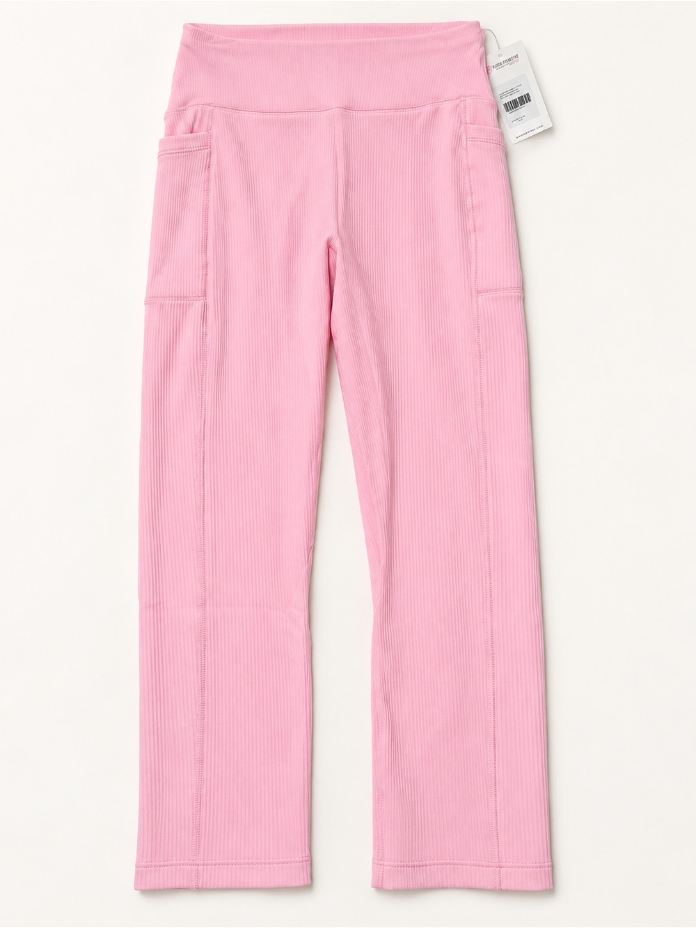 Born Primitive All or Nothing Capri Leggings Pink Ribbed Pockets M NWT